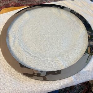 Vintage Elegant Annieglass Platter with Platinum Border. Signed numbered dated